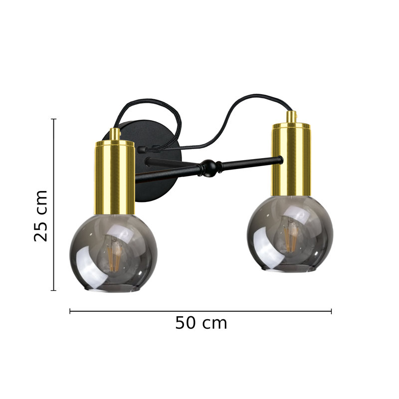Baumgardner Steel Armed Sconce, Black/Gold