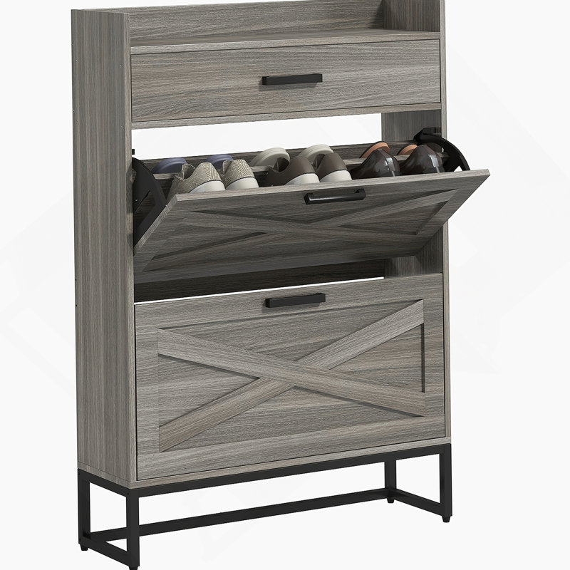 Armoire à chaussures étroite, Gris
