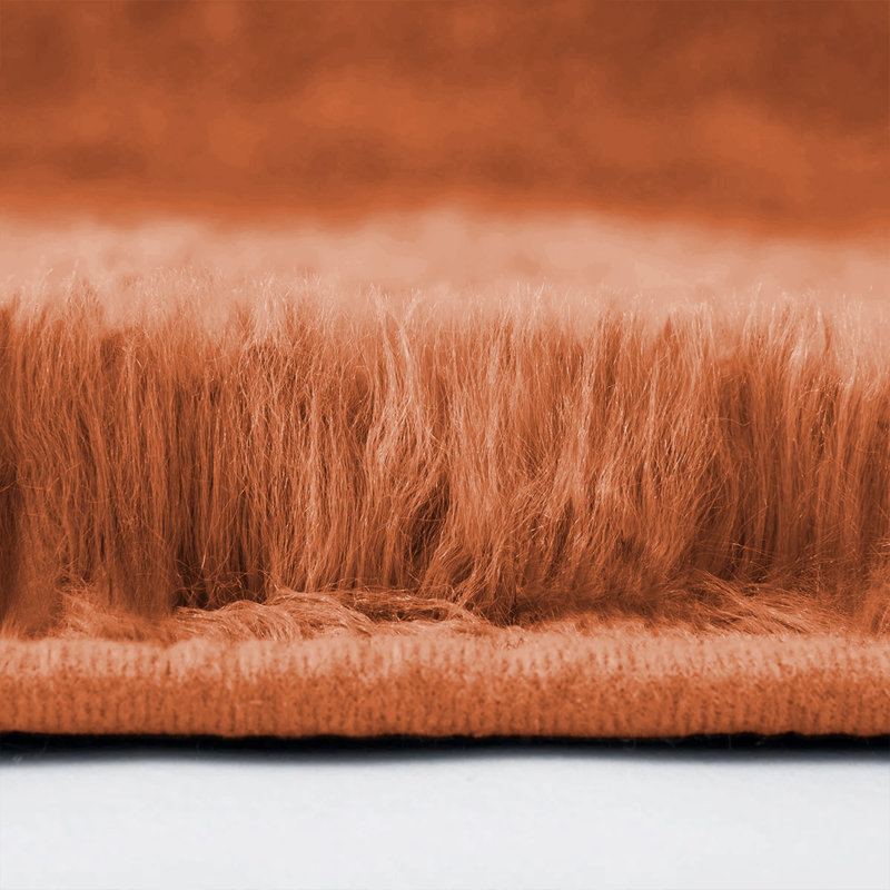 Solid Colour Shag Area Rug, Rust, Rectangle 160 x 230 cm