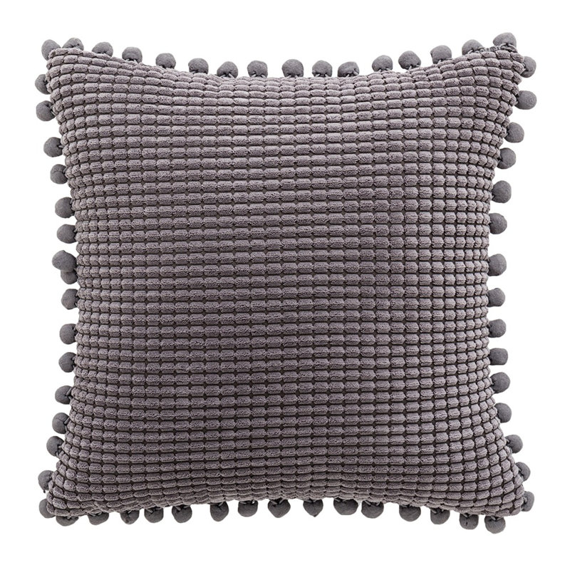 Housse de coussin Buda, Gris, Housse de coussin et insert