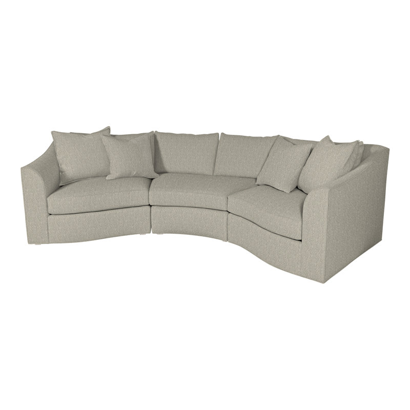 Vanguard 3-Piece Evelyn Quarter Turn Sectional, Ian Smoke, Casa Blanca