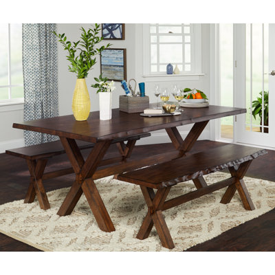 (incomplete ) Tiggs 4 - Person Solid Wood Solid Wood Top Trestle Dining Set