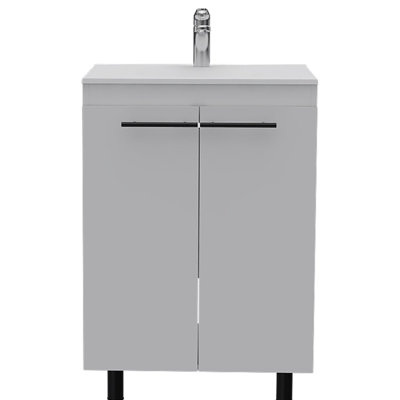 Bathroom Vanity Cabinet 2 Piece White - Ample Space For Essentials, Construction, Stylish Furniture 2 Spacious Storage, Quality Handles, Enhances Look
