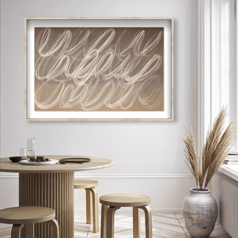 Oliver Gal Coastal Mirage V Abstract - Luxury Shadowbox Framed Wall Art, 22" H x 32" W, Cream