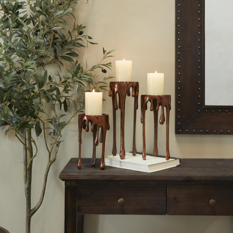 Moderna 11.8" H Aluminum Candlestick, Copper