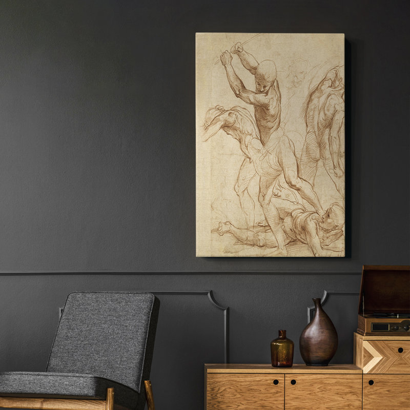 Peinture sur toile encadrée, H 19 po x l 13 po