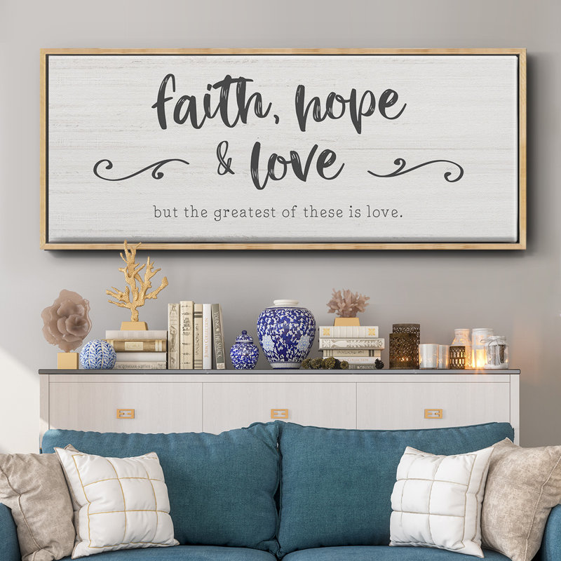 «Greatest is Love», toile encadrée, H 12 po x l 30 po
