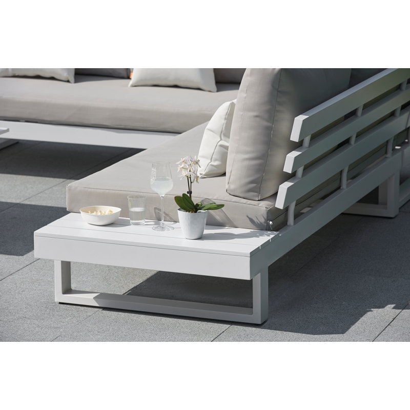 Metal 5 - Person Seating Group with Cushions, White, White