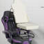 Fauteuil de jeu, fauteuil d'ordinateur ergonomique avec repose-pieds et support lombaire à massage, fauteuil de jeu vidéo pivotant à hauteur réglable pour adultes, 300 lb maximum, mauve-133473221