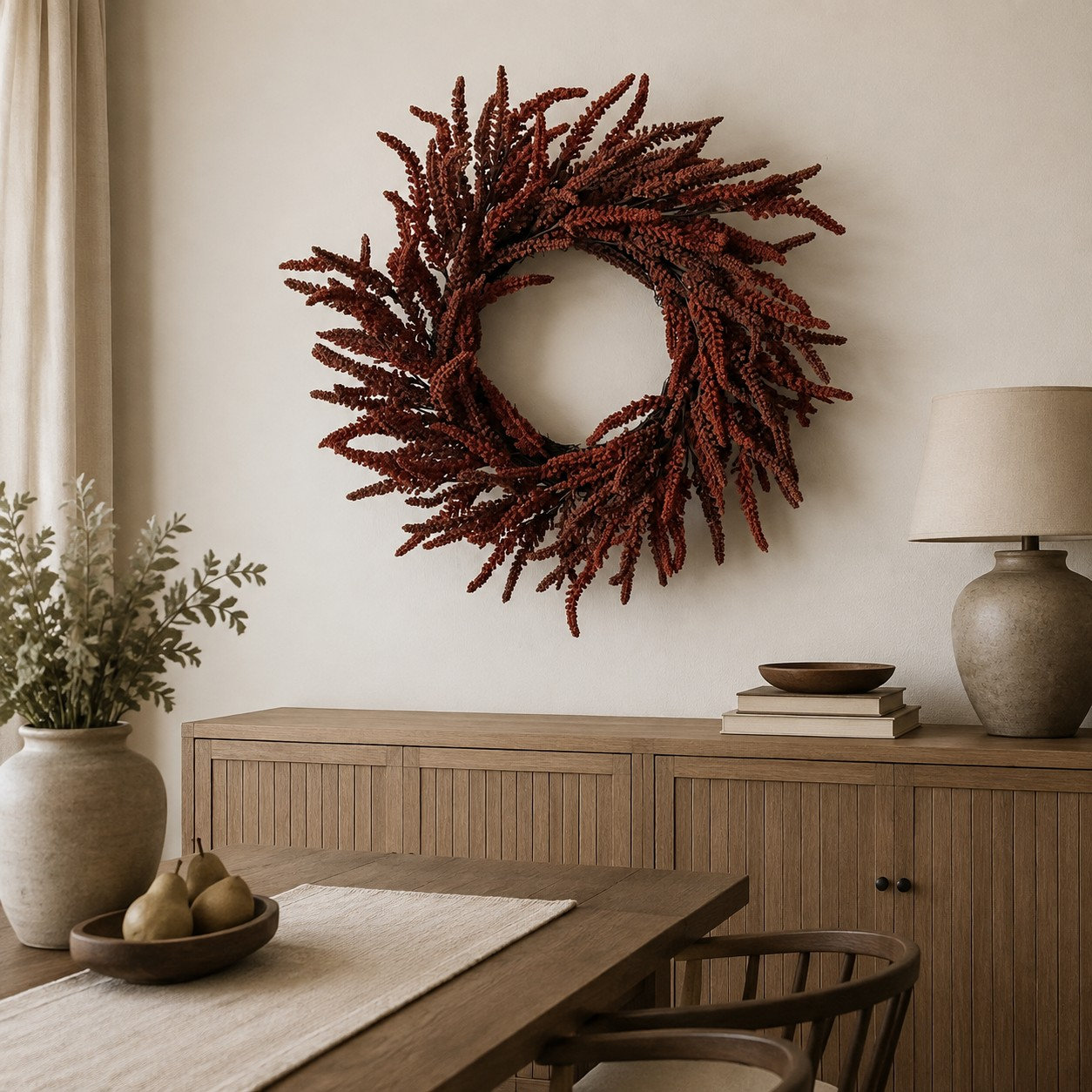 Faux Foliage Plastic 22'' Wreath