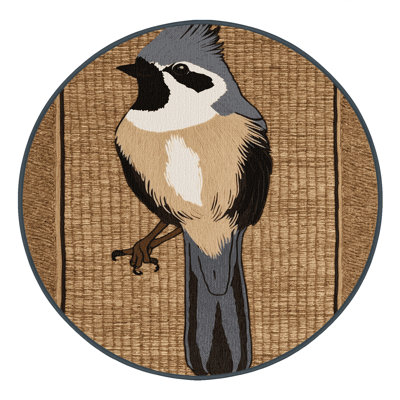 Washable Tufted Titmouse Birds Area Rug