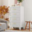 Metal White 3 Drawer Nightstand-608318354