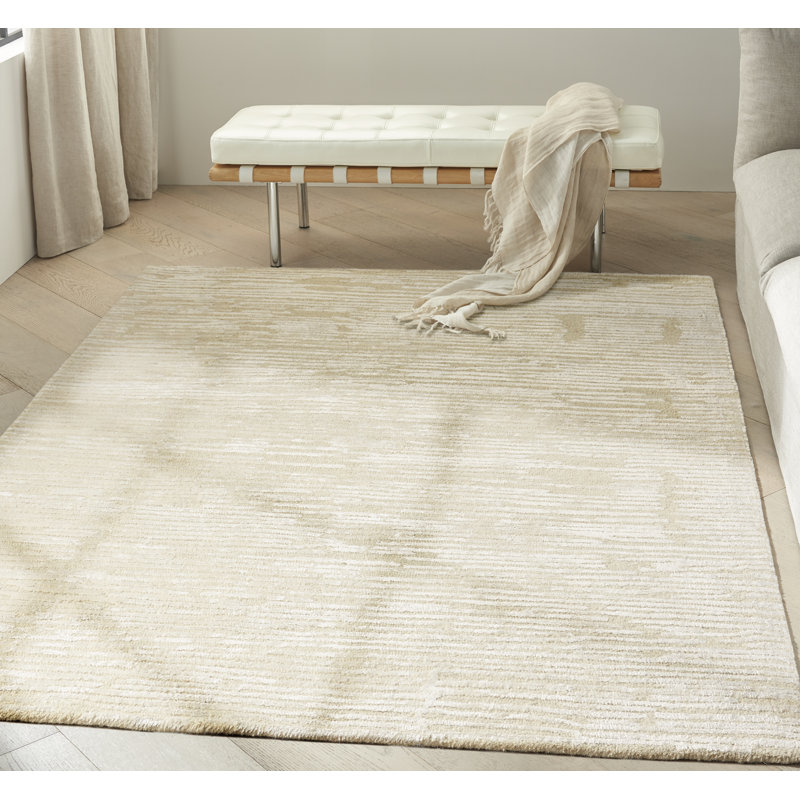 CK010 LINEAR Solid Colour;Striped Hand Woven Area Rug, Rectangle 160 x 221cm