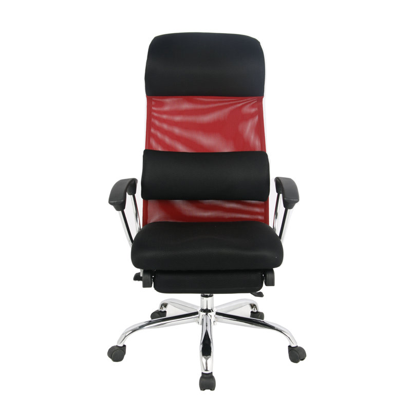 Bettye Mesh Task Chair with Headrest, Red