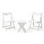 Ensemble de bistro pliable pour l'extérieur, blanc, avec 2 chaises et une table rectangulaire pour l'intérieur