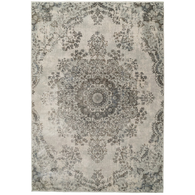 Tapis oriental gris Felda, Rectangle 3 pi 11 po x 5 pi 7 po