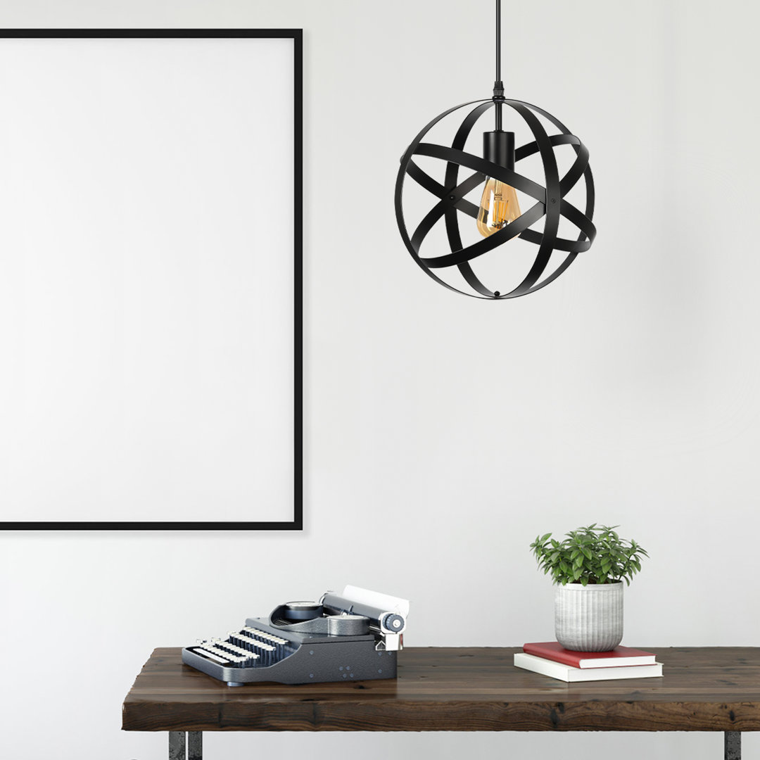 1 - Light Satin Black Lantern Pendant 17 Stories