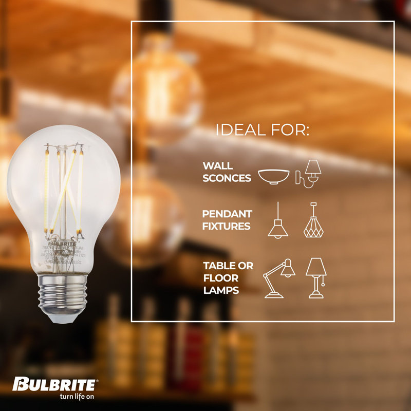 Ensemble de 4 ampoules à DEL à intensité variable de 8,5 watts à culot moyen (E26) à DEL