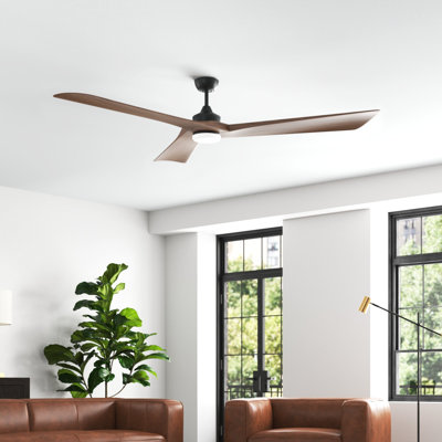 80" Sculpt 3 - Blade LED Standard Ceiling Fan with Wall Control and Light Kit Included