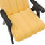 Fauteuil jaune avec piétement en bois massif et assise moelleuse.