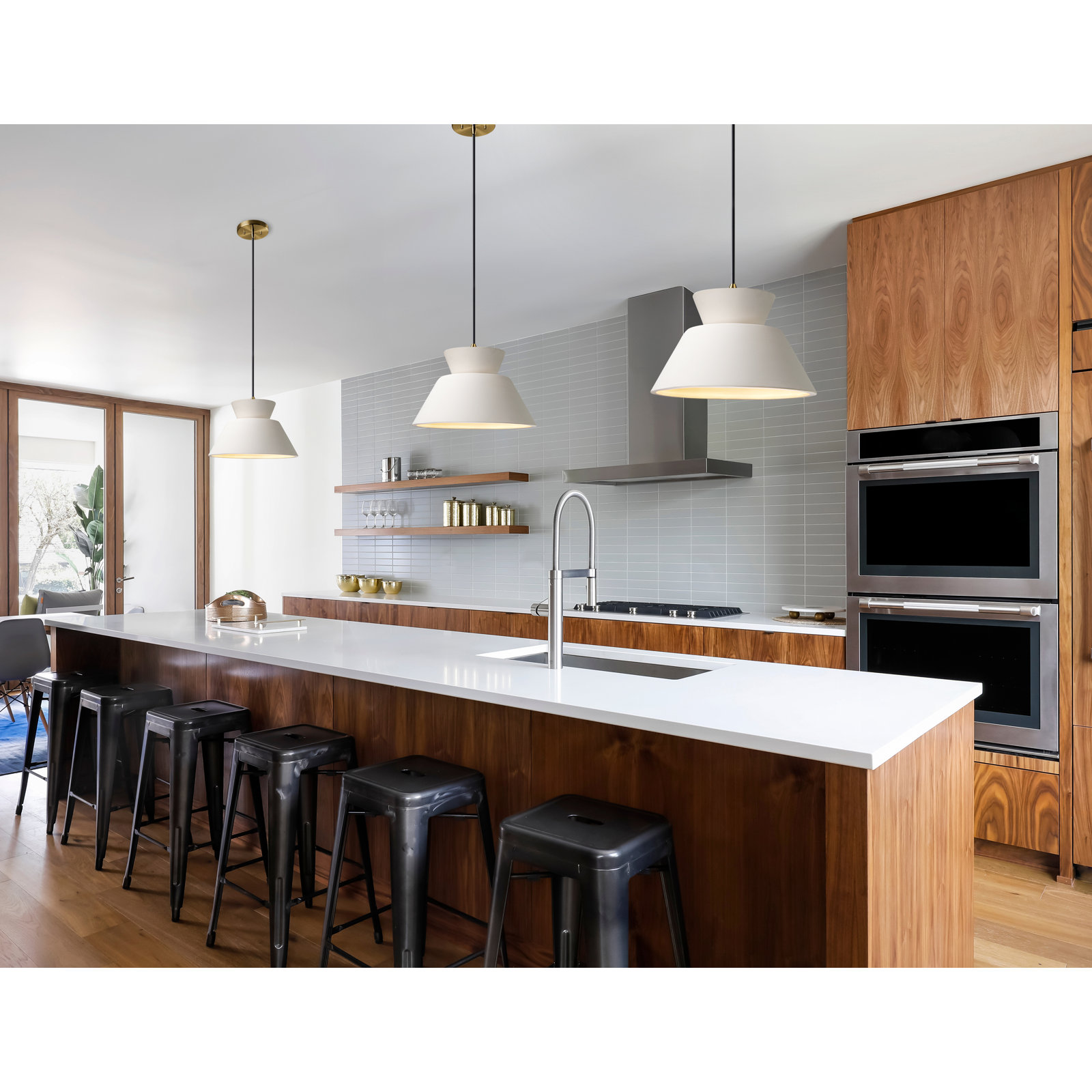 Logan Dimmable LED Single Light Pendant, Antique Brass, LED, Muted Yellow