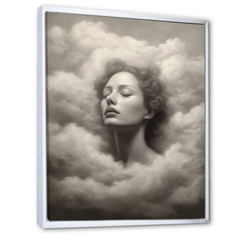 «Dreaming In The Clouds», reproduction sur toile, Cadre flottant blanc, H 44 po x l 34 po x P 1,5 po