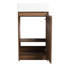 Meuble-lavabo autoportant de 18 pouces avec lavabo simple. Cabinet de caractère délicat. Lavabo en céramique. Bois d'ébène brun pour portes de salle de bain à fermeture en douceur. Petits espaces de bain