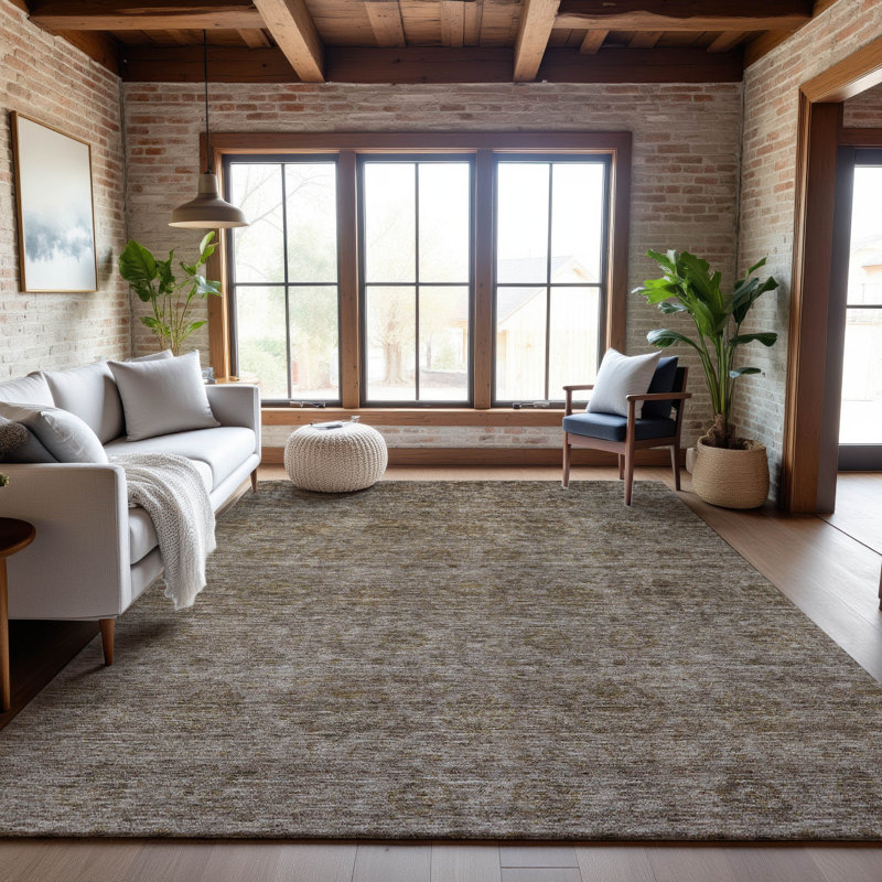 Premium Machine Washable Melvin AMF1170 Global Rug, Rectangle 3' x 5'