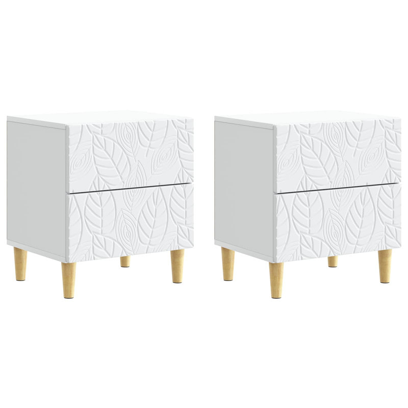 43cm W Composite Bedside Table, White