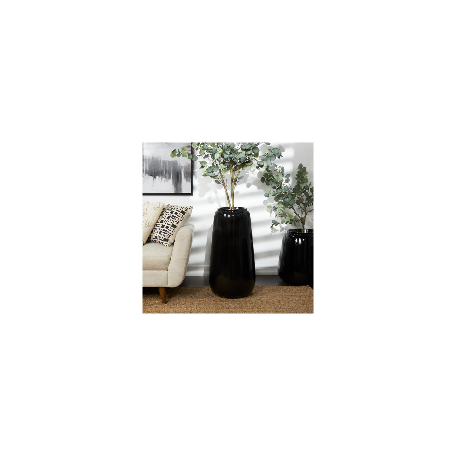 Mabe Iron Floor Vase, 30.25" H x 16" W x 16.25" D, Black