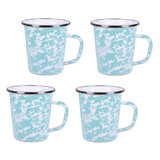 Set of 4 Solid Red Latte Mugs