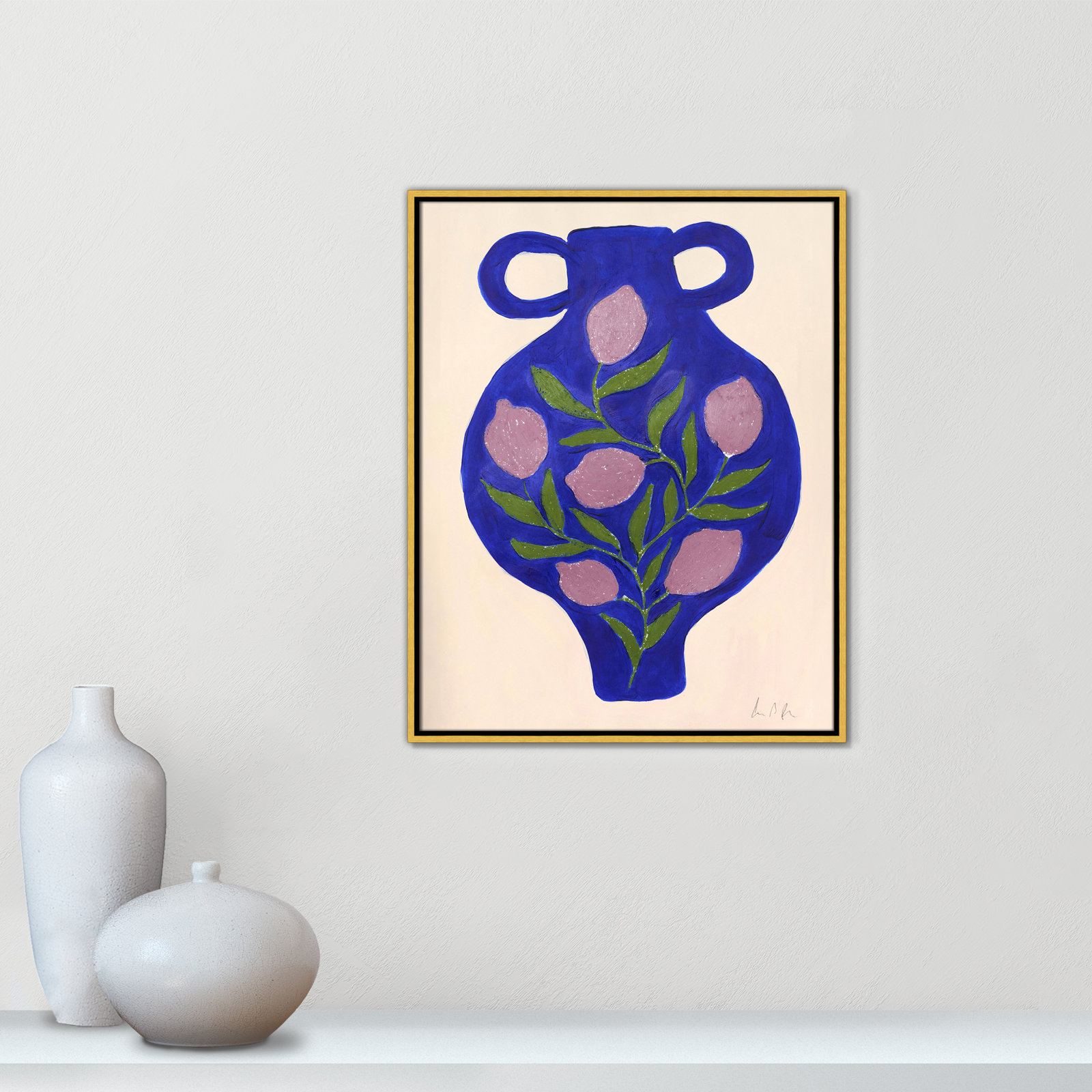 Vase No. 03 Print by Camilla Bergqvist, 29.5" H x 23.5" W, Gold