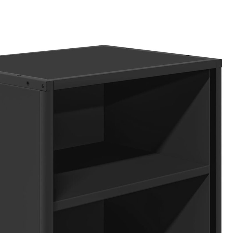 40cm W Metal Bedside Table, Black, 1