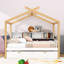 Lit maison avec tiroirs et tablettes-991578854