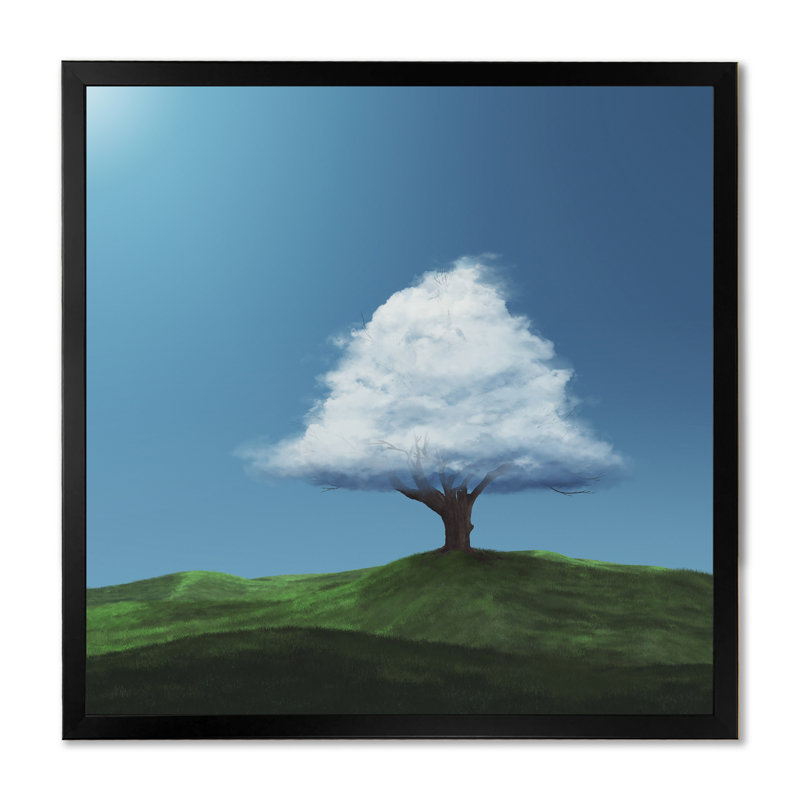 Nuage d'hiver sur un arbre - Art mural sur toile traditionnel, H 30 po x l 30 po x P 1 po