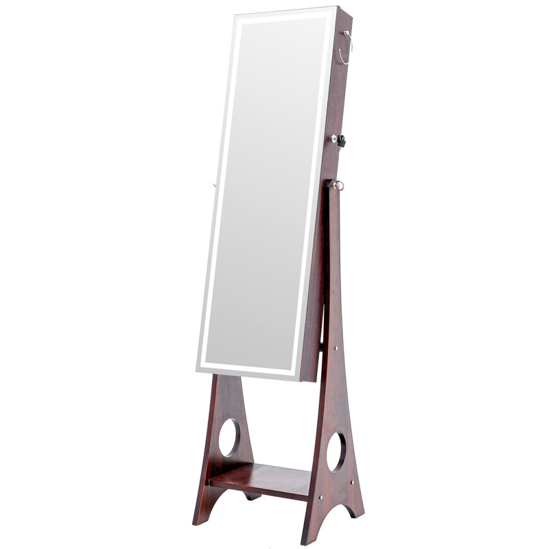 Armoire à bijoux avec miroir Alysen, Brun