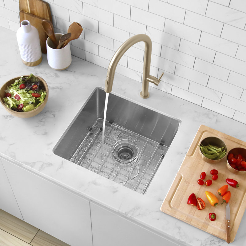 Styluxe Stylish Aqua Undermount 19" Stainless Steel Single Bowl Kitchen Sink