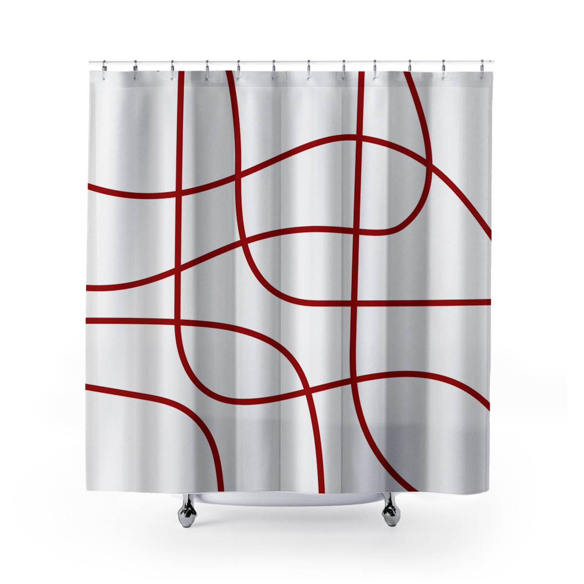 Coco Polyester Shower Curtain, Red