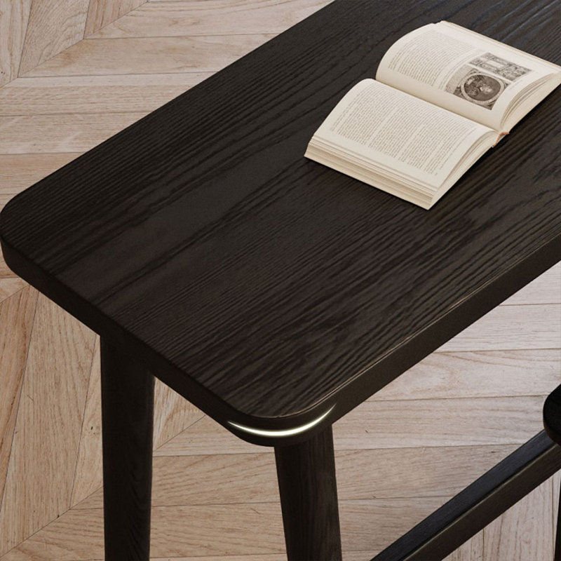 Black Straight Solid Wood Bar Table