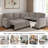 L-shaped Sectional Sofa With Storage Seat, Usb And Cup Holders-936275471