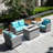 Woodrum Wicker 4 - Person Patio Conversation Set with Cushions-1411065327