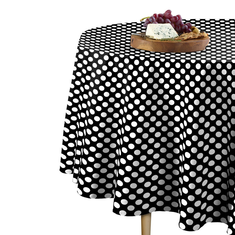 Corey-James Polka Dots Round Tablecloth, 84" x 84"