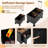 Large Foldable Utility Cart with  2-Tier Storage Crates 5 Rotate Wheels Metal Black-119358008