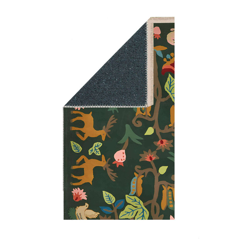 Tapis botanique 100% coton forêt lavable à la machine 4 pi x 6 pi