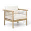 Oversized Outdoor Lounge Armchair with Woven Rope Armrests, Solid Acacia Wood Frame, Thick Padded Cushions, Weather-Resistant Patio Seating