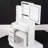 29.2" Small Size Left Bedside Cabinet Vanity Table + Cushioned Stool, Large Sliding, Touch Control, Tri-Color Switching, Brightness Adjust LED Mirror, High Capacity Storage, Suitable For Small Space-1291556552
