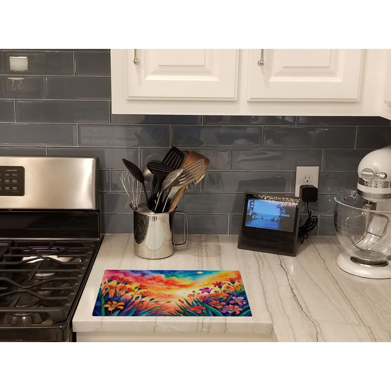 Alstroemerias in Colour Glass Cutting Board Large