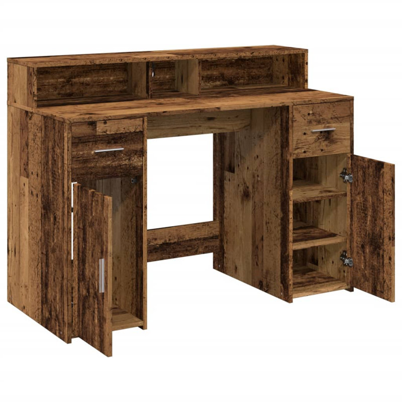 Computer Desk, Reclaimed Wood, 91cm H x 120cm W x 55cm D