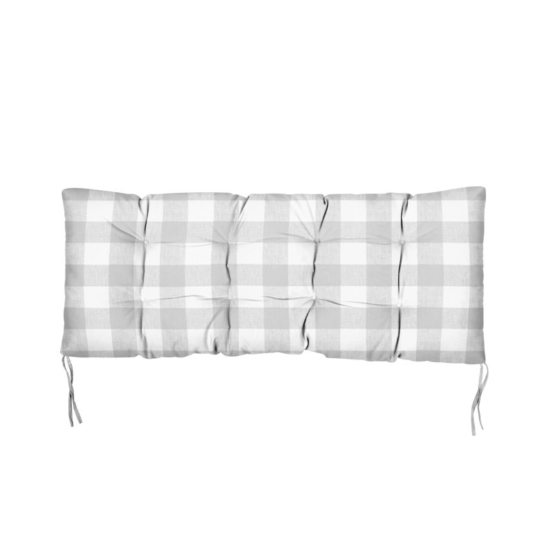 Outdoor Bench Seat Cushion, Gray/White, 37" W x 17" D