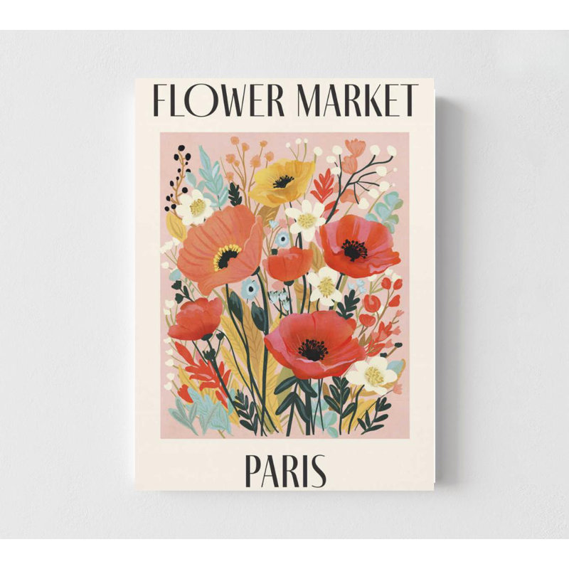 Paris Flower Market Art Print: Bright Botanical Wall Decor, 6" H x 4" W, Does Not Apply, Frameless Print